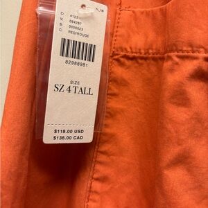 By Anthropologie Wide Leg Crop Orange Cotton Pants